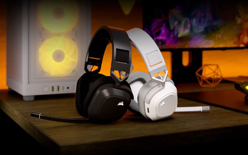 CORSAIR HS80 v2 MAX WIRELESS ra mắt: Driver 50mm, mic 10mm, pin lên đến 130 giờ